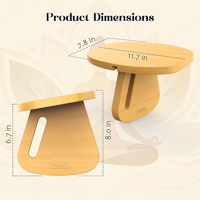Meditation Bench (Seiza Bench) – Pine Wood Kneeling Prayer Seat, Portable Yoga & Meditation Stool
