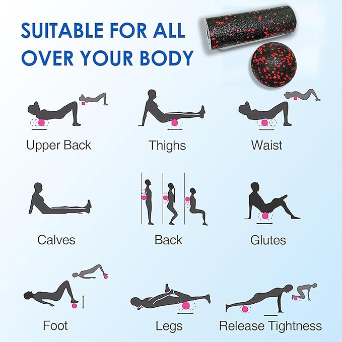 Extra Mini Foam Roller - High Density Massage Roller, Extra Small Yoga Roller for Physical Therapy, Myofascial Release, Deep Tissue & Muscle Recovery of Arms and Legs