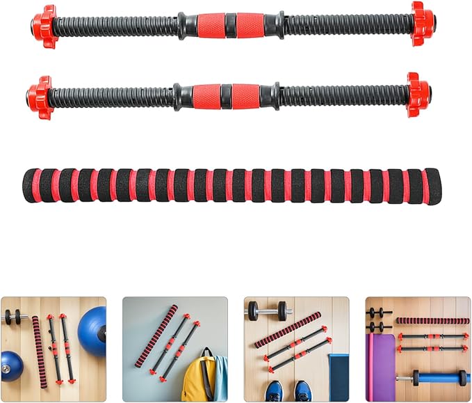 Alasum Dumbbell Bar with Connector Rod Set 40cm Fitness Barbell Rod and Nut Attachments General Strength Training Equipment for Home Gym and Weightlifting