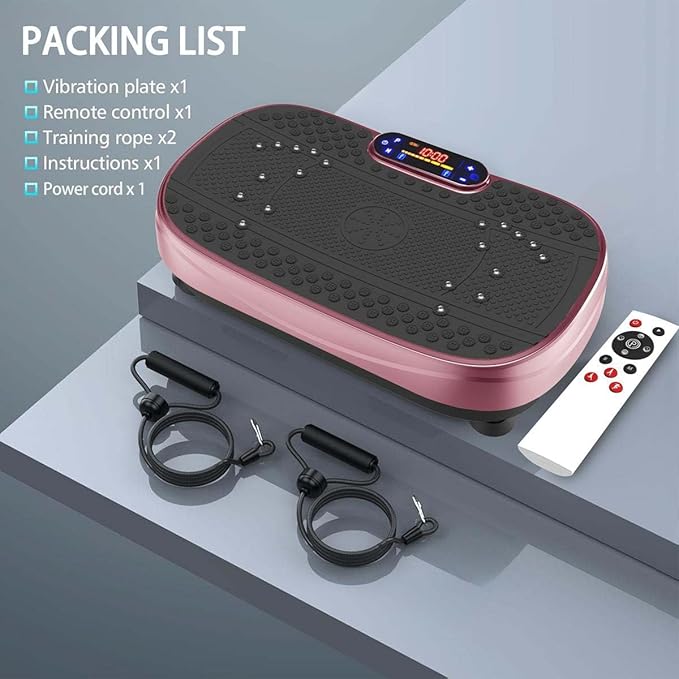 【Vibration Plate Exercise Machine】 Fitness Platform with Adjustable Speed, Whole Body Vibration Training for Home Gym, Compact ABS & Steel Construction