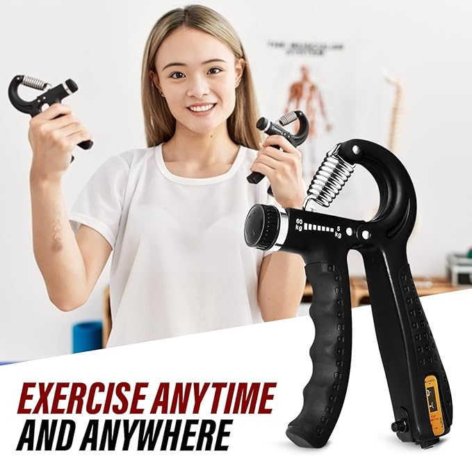Hand Grip Strengthener Trainer with Adjustable Resistance 10-130lbs (4.5-59kg), Forearm Hand Grip Strength Exerciser for Muscle Building, Injury Recovery, and Therapy Stress Relief