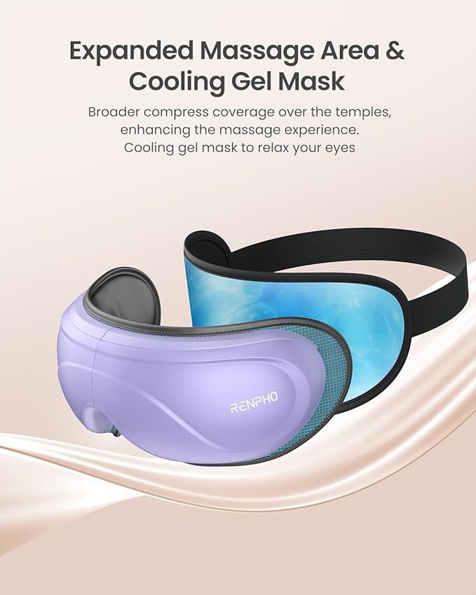 RENPHO Eye Massager with Heat and Cooling, Birthday Gifts for Mom Dad Women Men Heated Eye Mask for Migraine Relief Reduce Strain Improve Sleep Eyeris 2