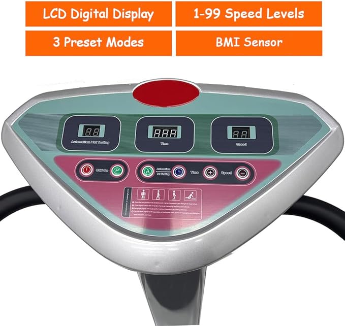 200W Whole Body Vibration Platform, Vibration Plate Exercise Machine, 99 Speed Levels Platform, Training Fitness Vibration Platform Machine Load 330lb for Home Gym