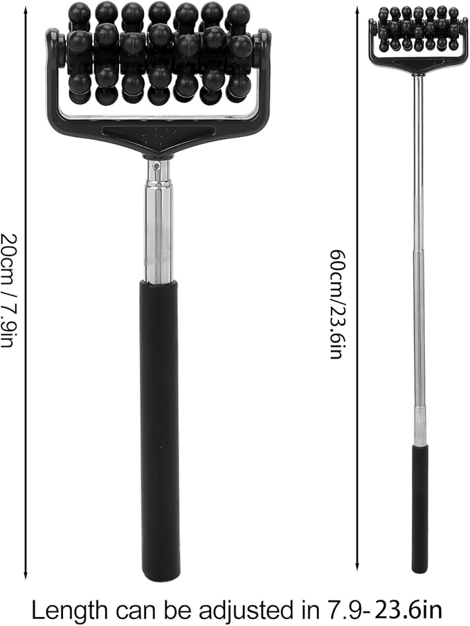 Ymiko Massage Stick, Yoga Massage Stick for Men and Women Granular Body Massage Tool Telescopic Roller Massage Stick Home Neck Leg Back Body Massage Stick(Black)