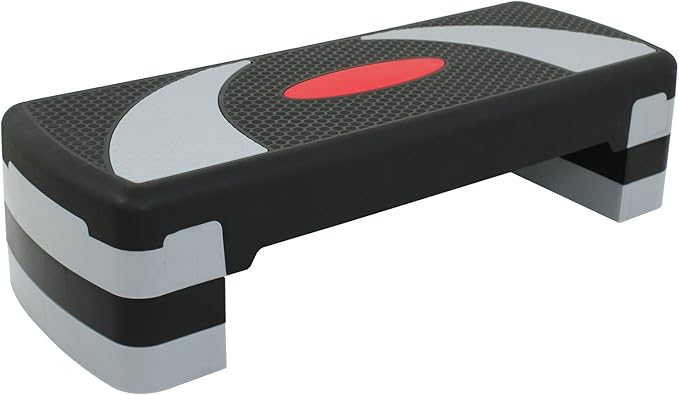 HomGarden Adjustable Workout Aerobic Stepper in Fitness & Exercise Step Platform Trainer Stepper w/Risers Adjust 4"-6''-8''