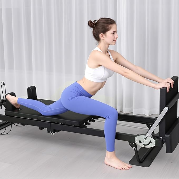 Pilates Reformer Machine, Foldable Pilates Reformer Portable Pilates Reformer Home Workout Pilates Machine Equipment at Home Yoga Studio Pilates Bed