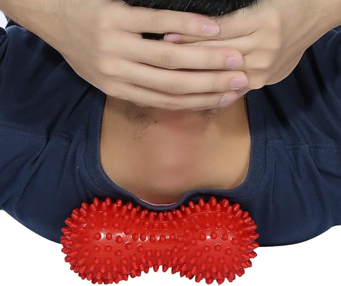 Spiky Massage Ball Peanut Massager Ball Fitness Exercise Mobility Peanut Ball Pain Muscle Steess Foot Myofascial Relief for Plantar Fasciitis Heel Foot Arch Pain (perple)