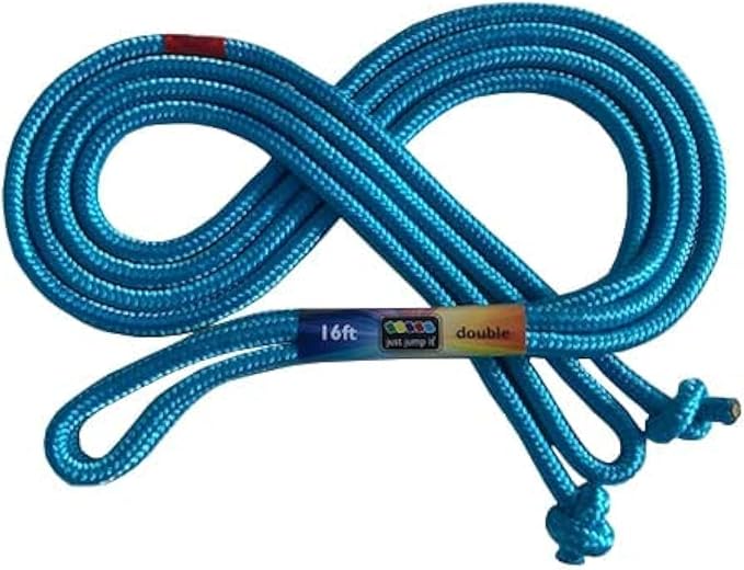 Just Jump It 16' Foot Single Jump Rope for Kids Women and Men - Active Outdoor Youth Fitness Excersing Equipment - Double Dutch Length Gym Accessories