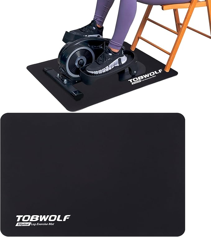 TOBWOLF Non-Slip Workout Mat for Ellipse Leg Exerciser, Ellipse Machine Mat, Exercise Mat for Under Desk Ellipticals, Suitable for Electric Seated Foot Pedal Exerciser, Stability & Floor Protection