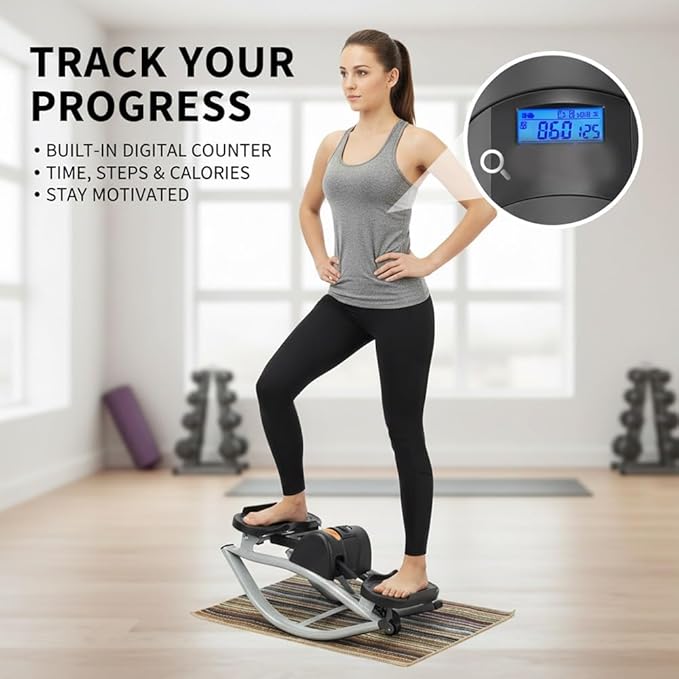 Rock Stepper, Lateral Rocking Fitness Stepper Home Workout Machine, Low-Impact Lateral Steppers for Knees and Joints, Portable Compact Side-to-Side Steppers for Legs, Glutes, Abs