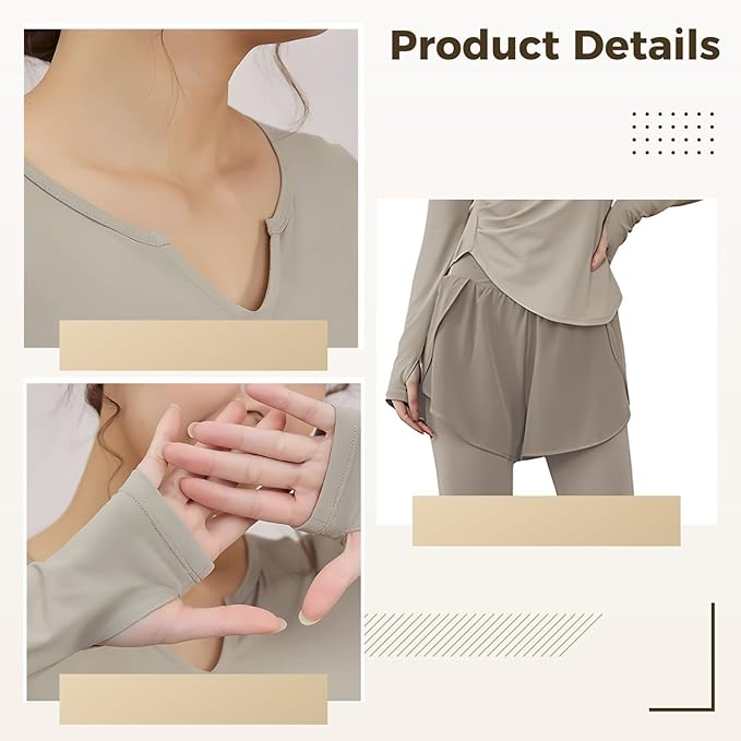 Pilates Outfits For Women, Size Xxl Black Two Piece Sets For 135-150, Activewear In Polyester And Spandex Fabric, Includes Long Sleeve Top And Leggings Or Shorts