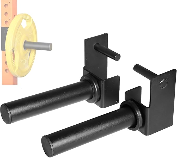 3x3 Weight Plate Holder Attachment, Power Rack Weight Horns for Olympic Weight Plates Storage