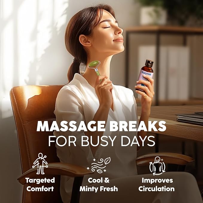 Kukka Soothe Massage Oil - Spa Quality Warming Massage Oil - Body Oils for Women & Men - Infused with Eucalyptus Oil, Peppermint Oil, Grapeseed Oil & Vitamin E Oil (3.4 fl oz)