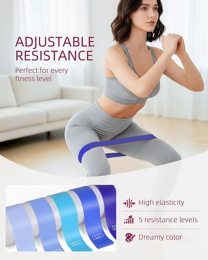 Abahub Pilates Ring Set, Home Workout Pilates Equipment, 14”Magic Circle, Yoga Ball, Resistance Bands, Sliding Disks, Socks, Fascial Ball, Workout Guide & Bag, Blue Set
