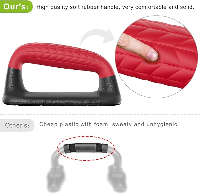 SELEWARE Push Up Bars Pushup Stands Handstand Bars, Soft Rubber Handle Provide Comfy Grip, Fit for Calisthenics, Fitness, Floor strength training, Stable and Sturdy Construction Support 500 lbs