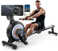 Rowing Machine,Wenoker Magnetic Rower Machine for Home,App Supported 350 LB Weight Capacity, Smooth Whisper Quiet with LCD Monitor Tablet Holder & Comfortable Seat Cushion, Compact and Saves Space