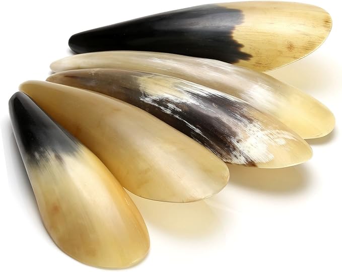 Jovivi Gua Sha Scraping Massage Tool,100% Hand Made Buffalo Horn GuaSha Board Acupuncture Massage Tools Chinese Scraper Tools Set, Pack of 2