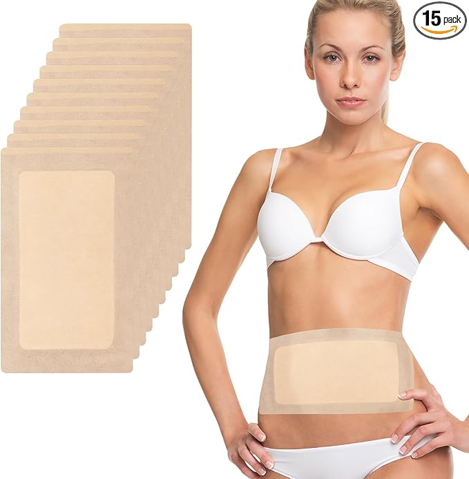 15 Pcs Castor Oil Pack Wrap, Disposable Portable Castor Oil Packs Patches with Anti Leakage Cotton for Belly/Leg/Back (Oil Not Included), 11" x 6.3"
