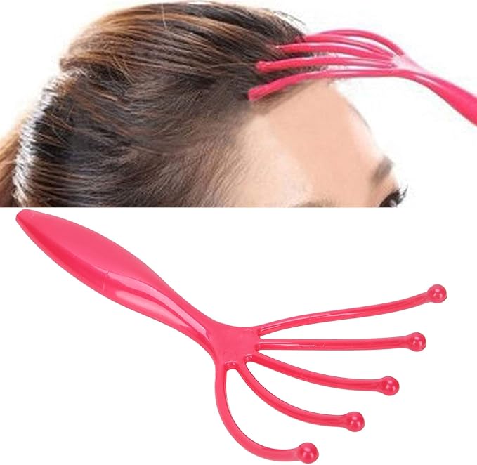 Agatige Head Massager Claw, Protable Plastic Handheld Scalp Massager Hair Growth Head Scratcher Stress Relief Deep Relaxation Tools for Home Spa Office Travel Use (1PCS)