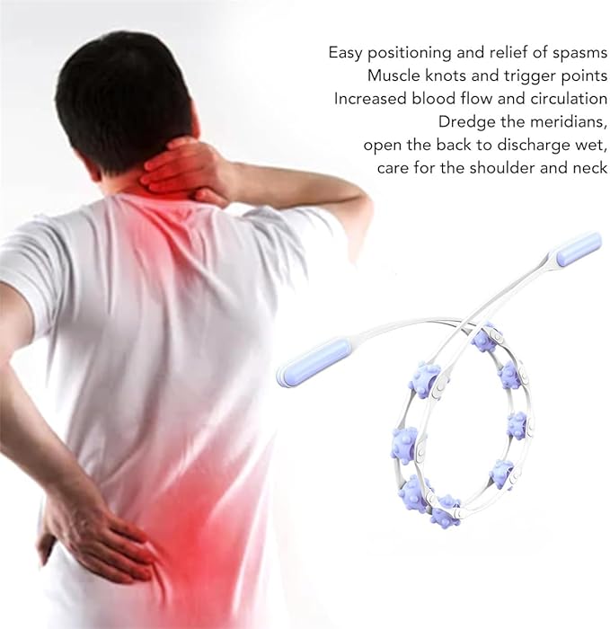 Manual Back Massage Roller Rope, Handheld Massage Ball Roller Anti Cellulite Massage Roller, Fascia Roller Manual Massage Strap for Back Neck Shoulder Waist Leg Muscle Exercise Massage Roller (Orange)