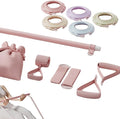 Pilates Set with 5 Adjustable Resistance Bands, Elastic Pilates Essentials Kit for Home Fitness, Stretching