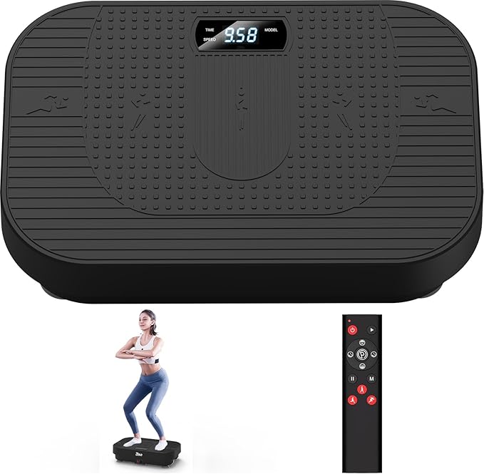Vibration Plate Exercise Machine, 330LB Full Body Vibrating Plate for Lymphatic Drainage & Weight Management, 200 Speed Vibration Board Workout Platform for Home Fitness