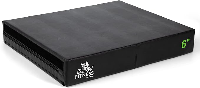Champion Sports Foam Plyometric Box, Black - Durable Jump Boxes for Training with Handles, Hook and Loop Flaps - Stackable Plyo Box Jumps for Gym - Multiple Sizes