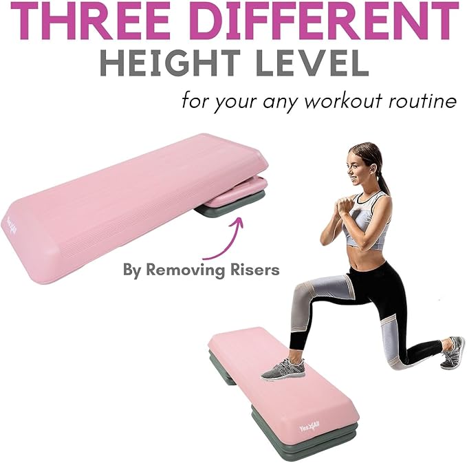Yes4All Multi-Functional Aerobic Step Platform Adapter/Versatile Stepper Platform With Pilate Bar And Resistance Band
