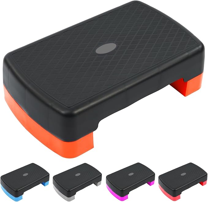 18" Aerobic Exercise Step Platform, Lightweight Portable Step Up Platform Trainer, Adjustable Height 3.9”5.9” for Home Gym