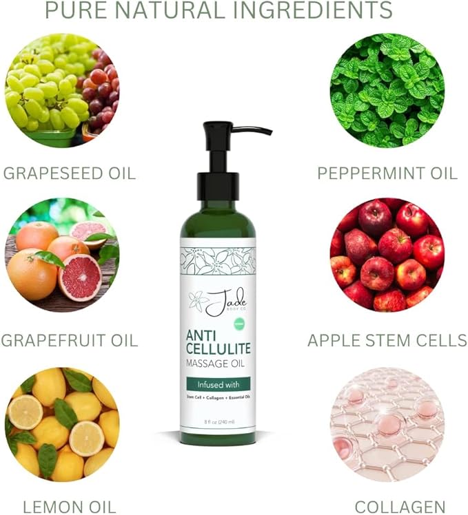 Anti Cellulite Oil - Massage Oil for Women Collagen Stem Cell Firming & Tightening Oil 8oz External Use ONLY