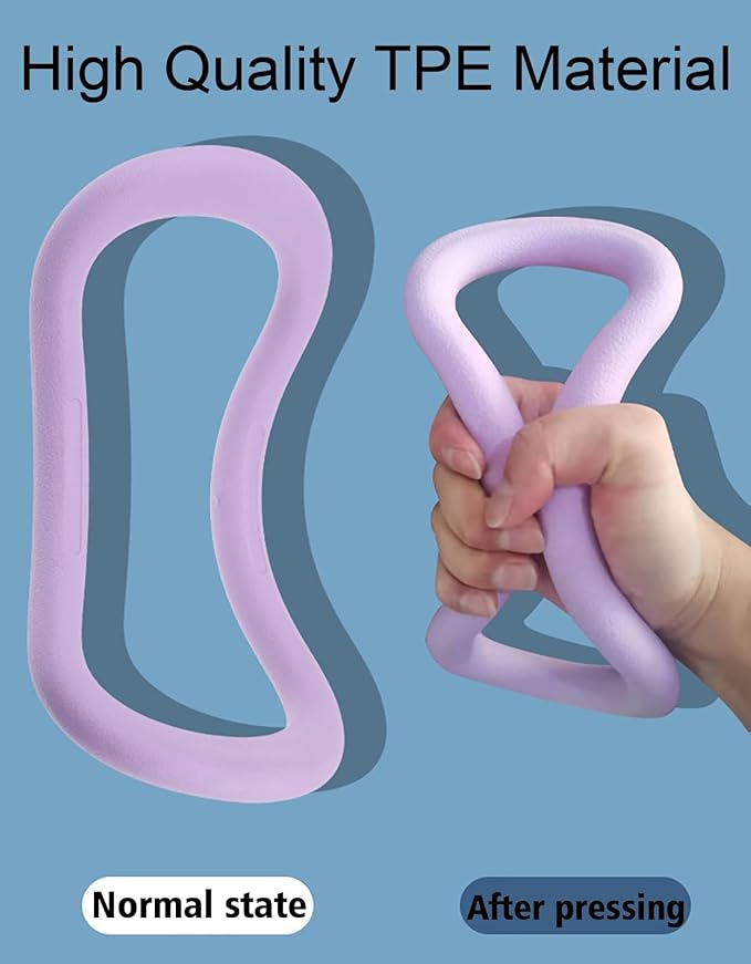 2Pcs Yoga Ring for Leg Calves, Pilates Circle Ring for Back Toning Thighs Abs and Legs, Fitness Rings for Yoga, Pilates, Gymnastics Exercise Workout