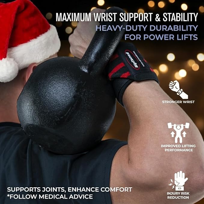 Rip Toned Wrist Wraps for Weightlifting – USPA & USAPL Approved 18" Wrist Straps for Powerlifting – Adjustable, Durable Gym Wraps with Thumb Loop – Quality Support for Men & Women