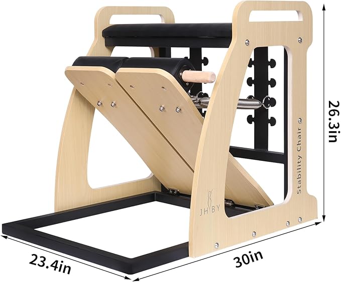 Pilates Chair, Pilates Chair for Home Workouts, Sturdy Metal Frame, Pilates Stability Chair, Yoga Fitness Trainer, Pilates Reformer Machine (Black)