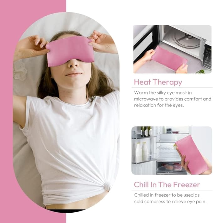 Eye Pillows for Relaxation, Yoga Eye Pillow for Meditation, Microwavable Weighted