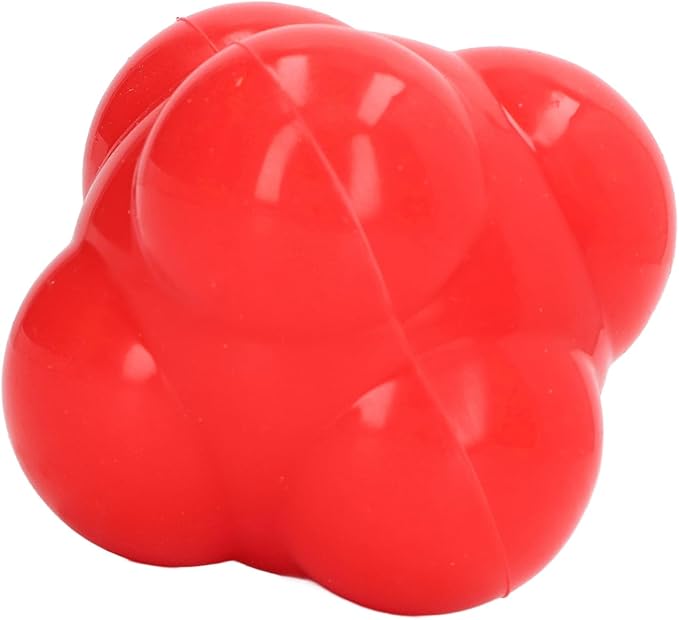 Hex Reaction Trainer Ball, Rubber Reaction Ball for Improving Hand Eye Coordination, Bright Color Reaction Catch Ball with Random Bounce, Portable Agility Training Tool for