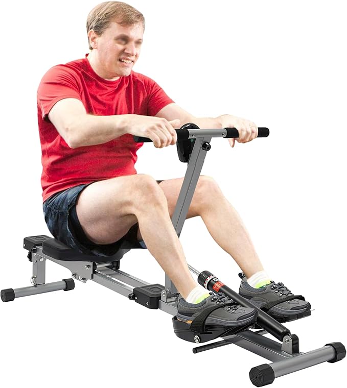 Rowing Machine for Home Use, Compact Adjustable Hydraulic Rower Machine with LED Meter,Foldable Rowing Exercise Machine 264.55Loading Capacity