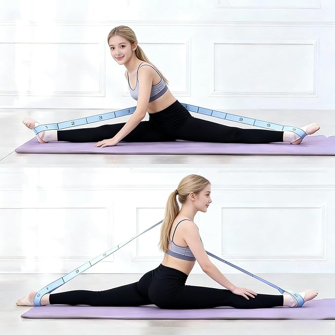 Fitness Resistance Band with Handles, Number Stretch Resistance Band, 8 Segment Pilates Stretching Band, Adjustable Bands for Stretching and Yoga, Pilates, Fitness