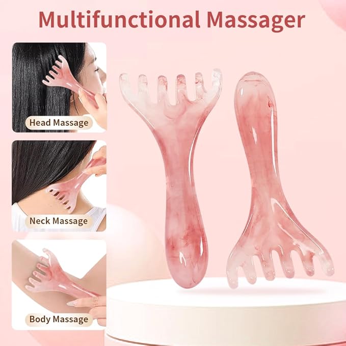 TAIHI Scalp Massager, Manual Head Massager Gua Sha Tool, Natural Resin Scalp Comb for Hair Growth, Body Relaxing, Neck Shoulder Relief, with Gift Box for Family Friends