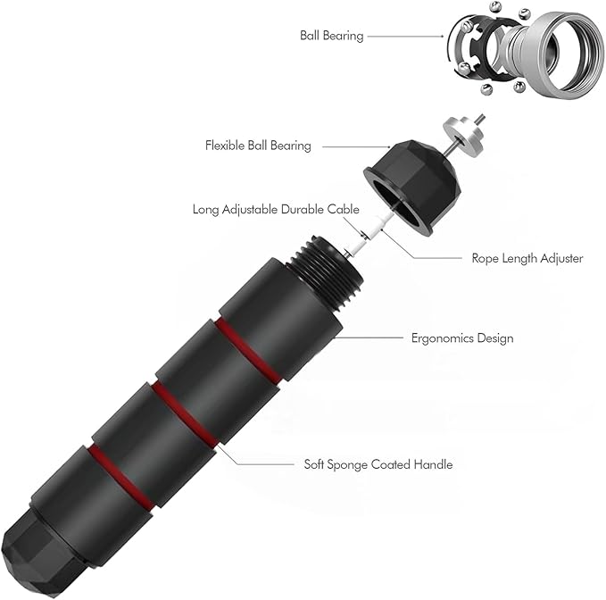 Jump Rope,Adjustable Jumping Rope,Tangle Free Fast Ball Bearings skipping rope,Suitable for Men, Women, and Kids,Fitness,Workout and Slimming at Home,School.
