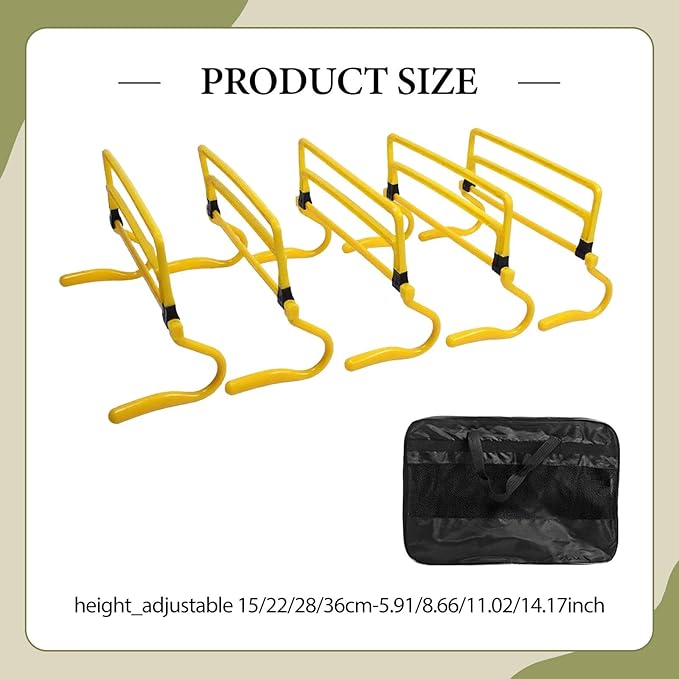 5Pcs Speed Agility Hurdles Obstacles Adjustable Height Speed Training Hurdles for Baseball
