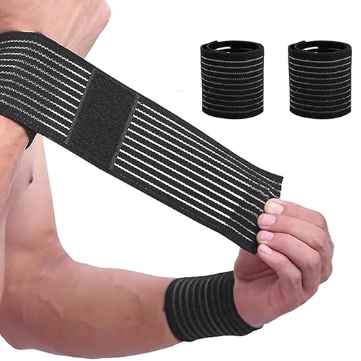 Compression Wrist Wraps, High-Elastic Wrist Bands Support for Men & Women, Breathable Elastic Brace for Sports, Pain Relief, & Injury Recovery for Weightlifting, Gym, Tendonitis & Carpal Tunnel (2 Pack)