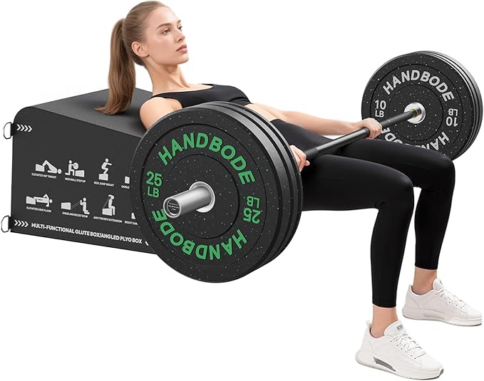 Hip Thrust Bench, Multi-Functional Slip-Free Hip Thrust Machine for Glute Bridge, Box Jump, Push-Ups, Squat, Ab Exercise, Suitable for Home & Gym