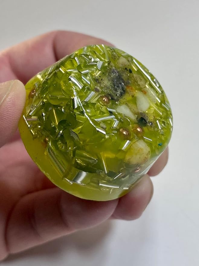 2 Transparent Yellow Small Tower Buster Crystal Orgone Generator Energy Accumulator 528Hz/7.83Hz/Advance Harmonics Many Beautiful Ingredients and Colors!! (Transparent Yellow)