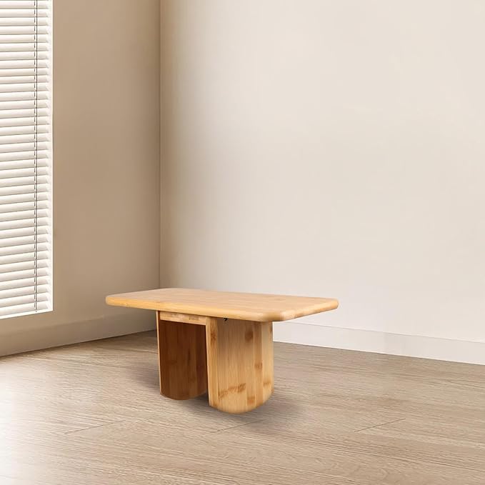 Portable Meditation Bench Stool with Cushion, Wooden Yoga Seat for Prayer and Mindfulness, Compact Lightweight Stool for Comfortable Posture Support