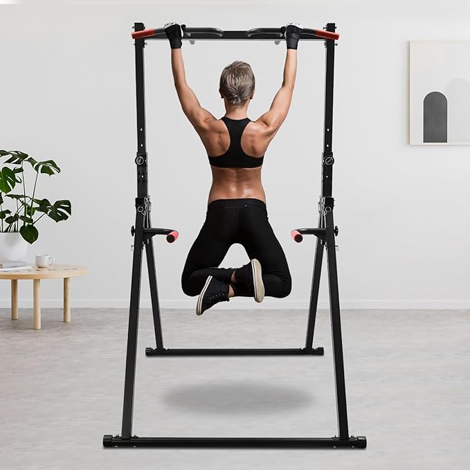 Horizontal Bar, 440.92lbs Triangular Pull Up Station Home Gym Strength Training Equipment Multifunction Adjustable Pull Up Bar Stand with Practical Pins for Living Rooms Bedrooms Gyms