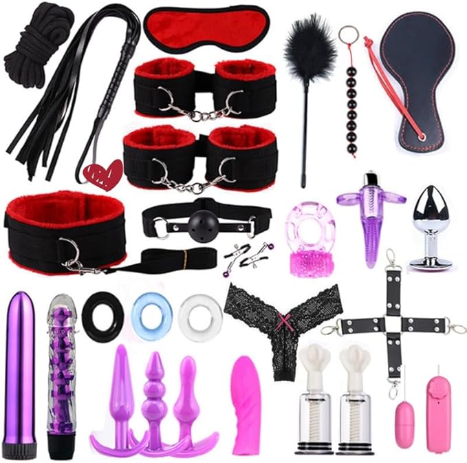 Red Fashion 28 Piece Pilates Equipment Combination Cosplay Yoga Set, Indoor Wrist and Hip Fun Sports Accessories, Couple Gift