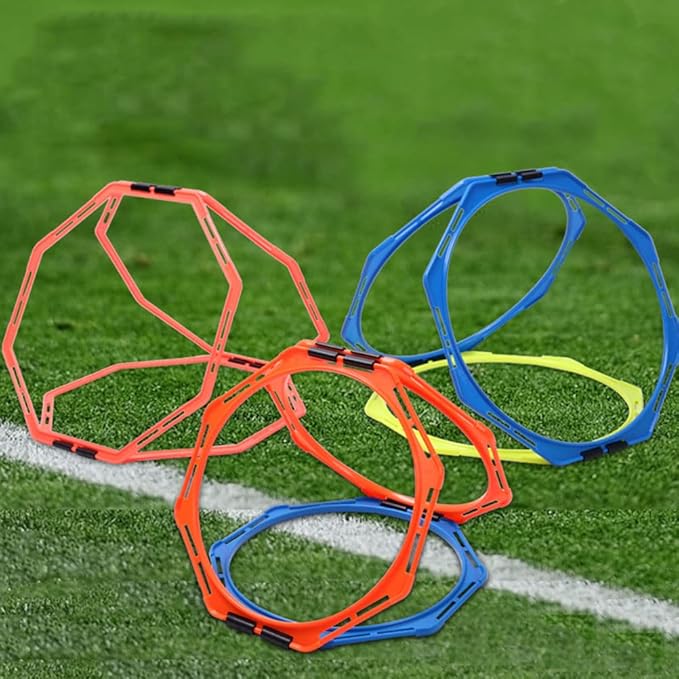 BESPORTBLE 4Pcs Agility Training Equipment, Football Training Circle Adult Soccer Ball Basketball Outdoor Trains for Adults Sports Agility Football Training Ring Ladder Footwork, Multi-Function Agilit