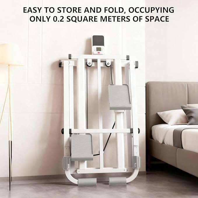 Foldable Stair Stepper with Handlebar, Adjustable Resistance Stepper Machine, Quiet Climber Cardio Equipment with Timer & Phone Holder for Home Gym
