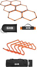 GHB Hex Agility Rings 1 Pack and 5 Pack 8" Agility Hurdles 1 Pack
