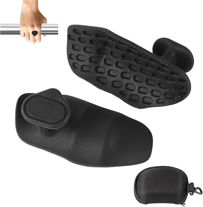 Gym Grips for Men and Women, Non-Slip Rubber Grips for Deadlifts, Rows and Pull-ups, Protect Palms Suitable, Rypt Grip and Lifting Grips. Black